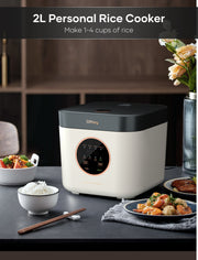 Rice Cooker, Mini Rice Cookers with Keep Warm, 3 Cups (Uncooked), Smart Fuzzy Logic, 24-H Delay Timer, Nonstick Inner Pot, for Soft White Rice, Brown Rice, Sushi, Porridge (Small)