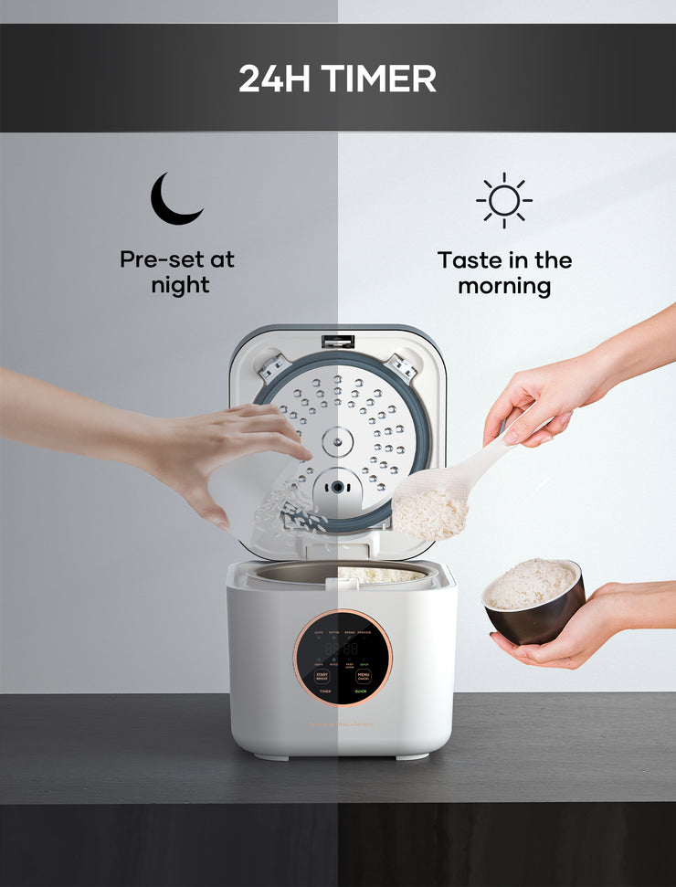 Rice Cooker, Mini Rice Cookers with Keep Warm, 3 Cups (Uncooked), Smar ...